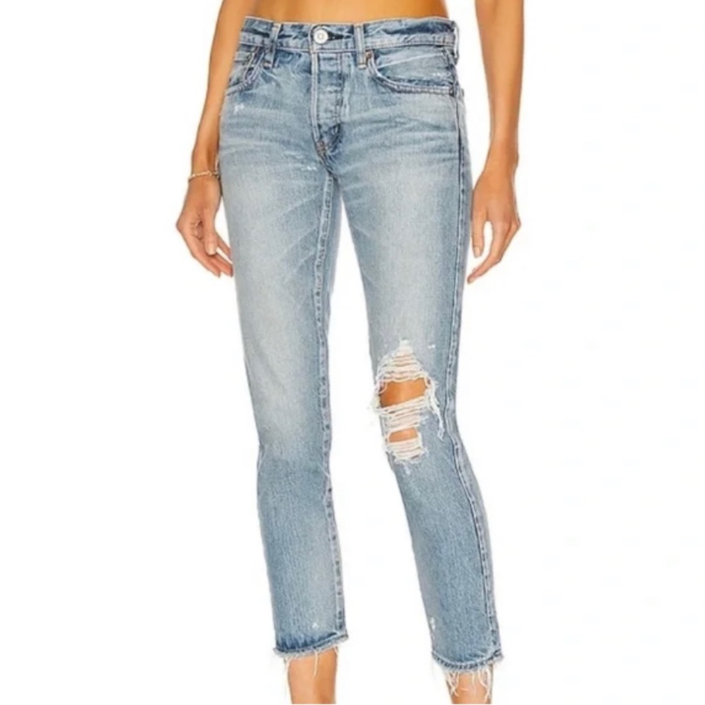 MOUSSY VINTAGE Raleigh Distressed Tapered Jeans